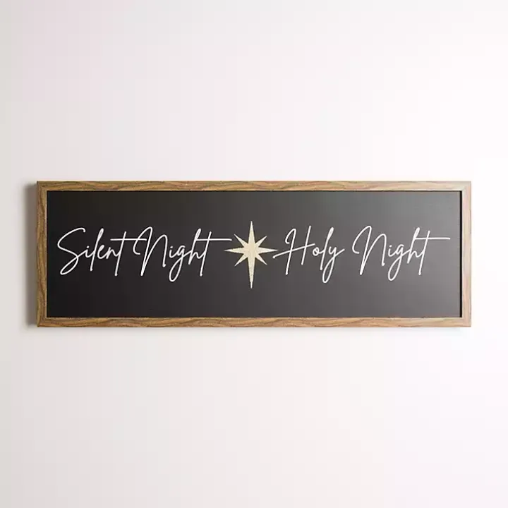 Holy Night Silent Night Canvas Wall Plaque