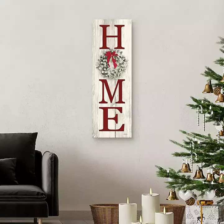 Home Christmas Wreath Canvas Art Print