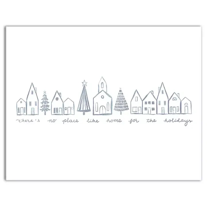 Home for the Holidays Village Canvas Art Print