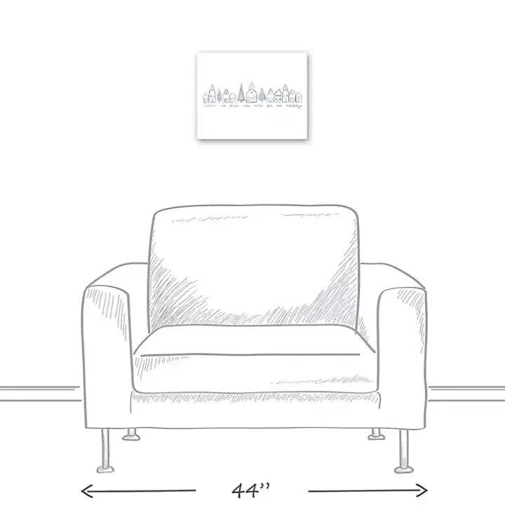 Home for the Holidays Village Canvas Art Print