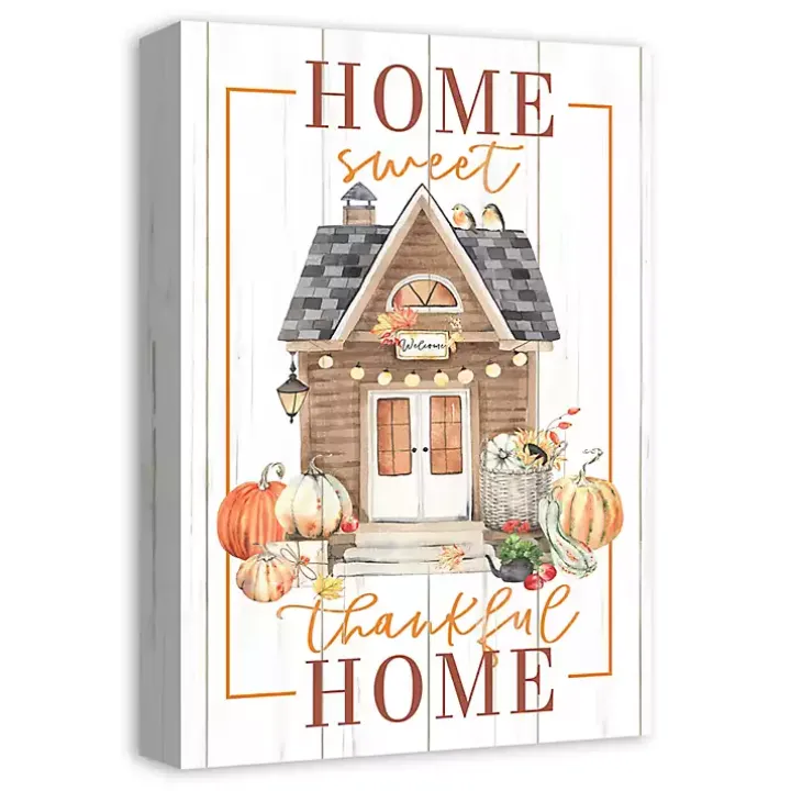 Home Sweet Thankful Home Canvas Art Print