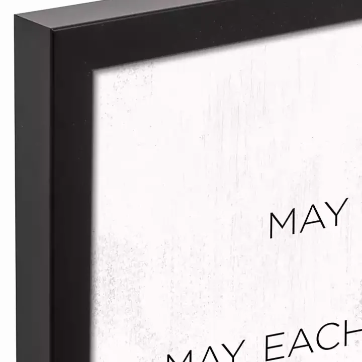 Home Wishes Black Framed Canvas Art Print