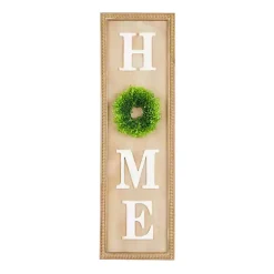 Home Wreath Wood Panel Wall Plaque