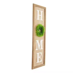 Home Wreath Wood Panel Wall Plaque