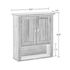 Honey Woodgrain Wall-Mounted Cabinet