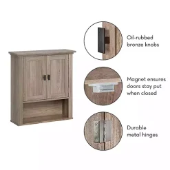 Honey Woodgrain Wall-Mounted Cabinet