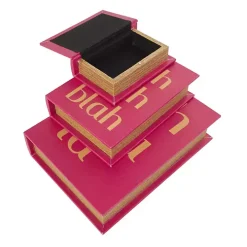 Hot Pink Ooh La La Book Boxes, Set of 3