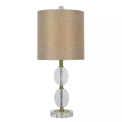 Hourglass Crystal and Gold Metal Table Lamp