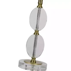 Hourglass Crystal and Gold Metal Table Lamp