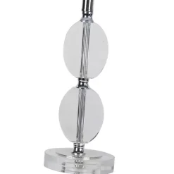 Hourglass Crystal and Silver Metal Table Lamp