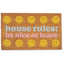 House Rules: Be Nice or Leave Coir Doormat