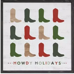 Howdy Holidays Boots Wall Plaque