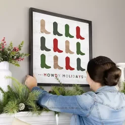 Howdy Holidays Boots Wall Plaque