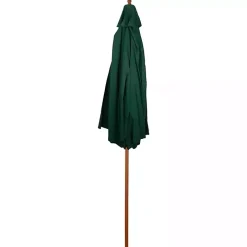 Hunter Green 8 ft. Wooden Pulley Umbrella