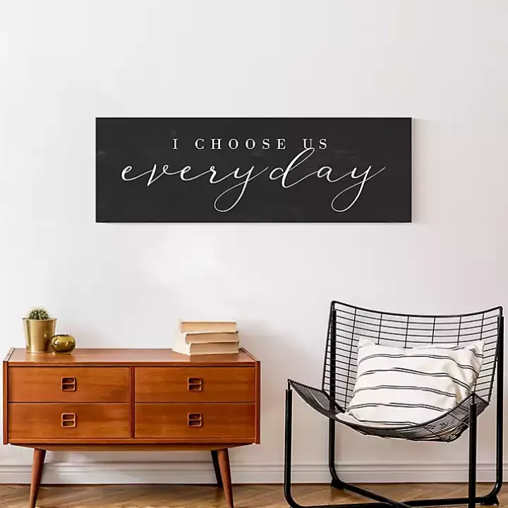 I Choose Us Every Day Canvas Wall Plaque