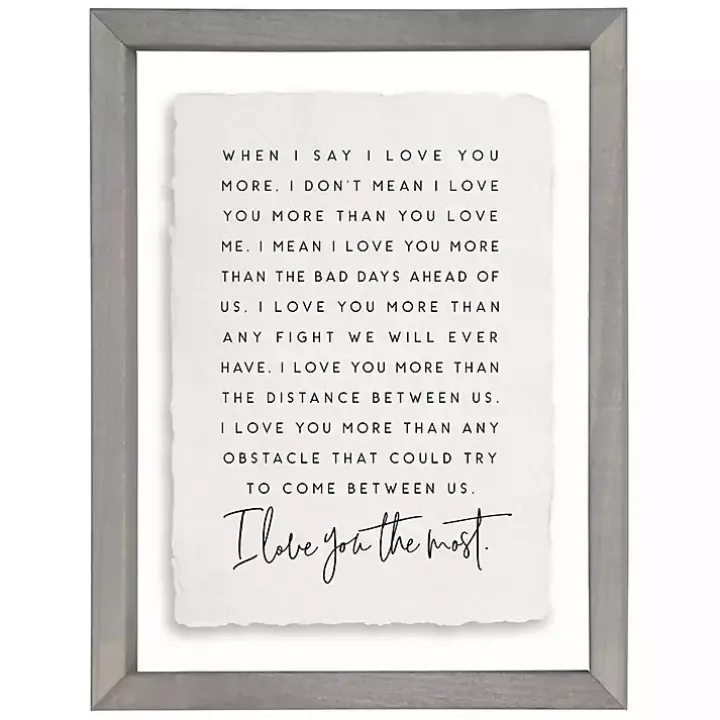 I Love You Most Framed Wall Plaque