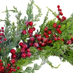 Iced Red Berries and Cedar Wreath