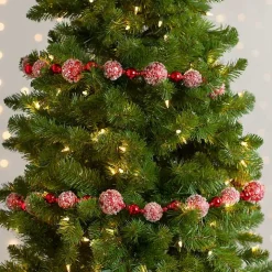 Iced Red Orb Beaded Garland