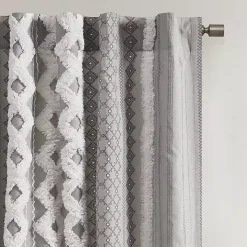 Imani Gray Chenille Stripe Curtain Panel, 84 in.