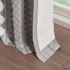 Imani Gray Chenille Stripe Curtain Panel, 84 in.