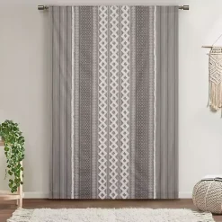 Imani Gray Chenille Stripe Curtain Panel, 84 in.