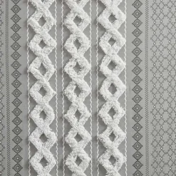 Imani Gray Chenille Stripe Curtain Panel, 95 in.