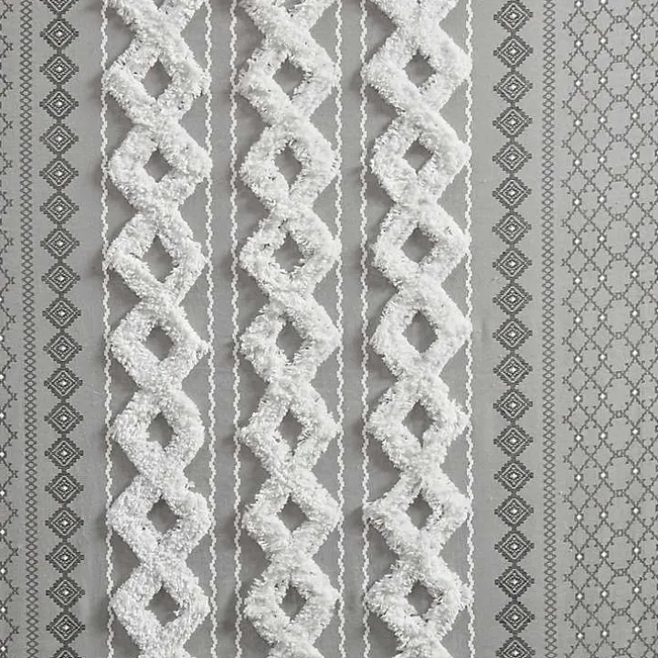 Imani Gray Chenille Stripe Curtain Panel, 95 in.