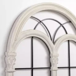Imogen White Arched Windowpane Wall Plaque