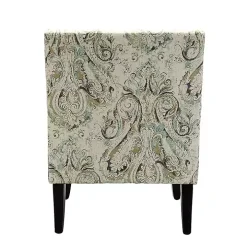 Indigo and Yellow Floral Upholstered Accent Chair