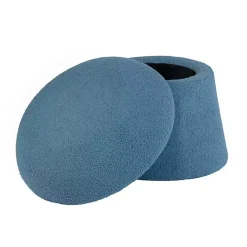 Indigo Boucle Mushroom Storage Ottoman