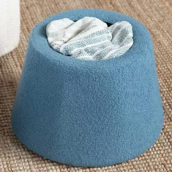 Indigo Boucle Mushroom Storage Ottoman