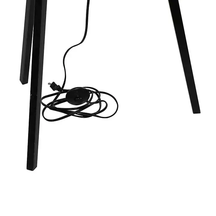 Industrial Tripod Wooden Floor Lamp