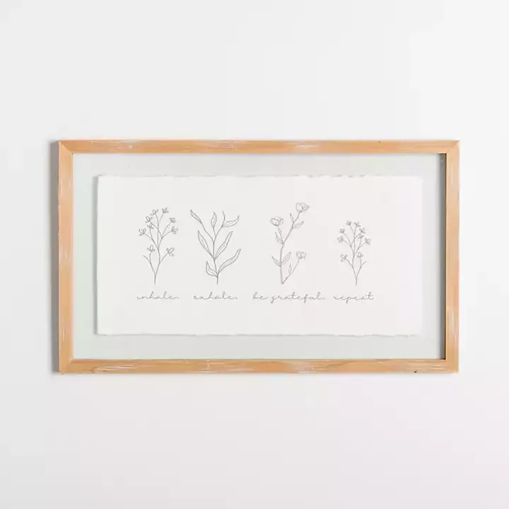 Inhale Exhale Floral Wall Plaque