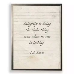 Integrity is Doing the Right Thing Wall Plaque