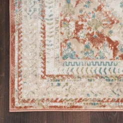 Irsia Rust Traditional Serged Runner, 2x8