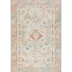 Irsia White Traditional Area Rug, 5x7