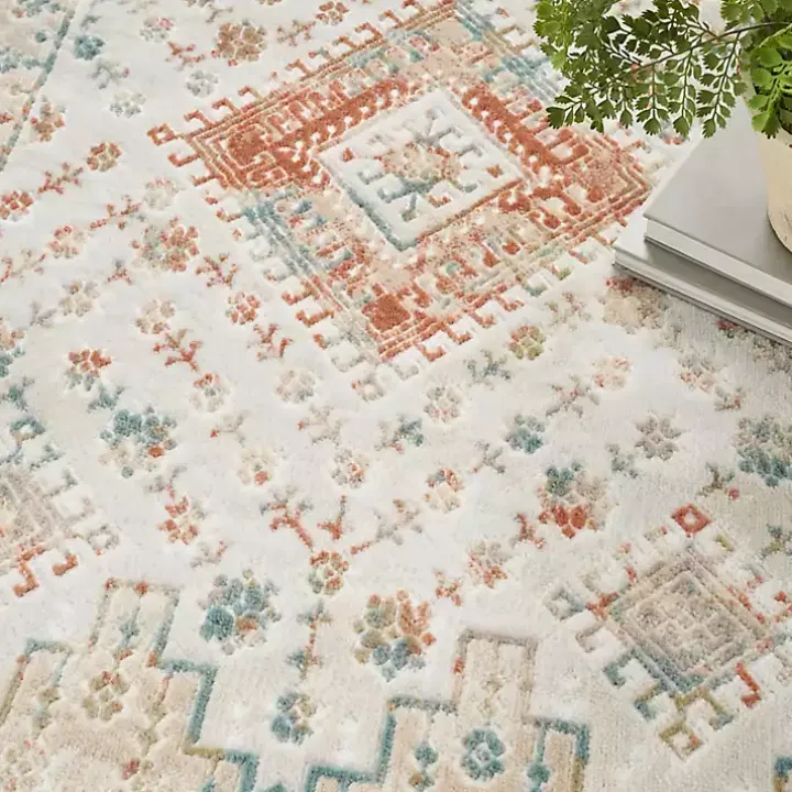 Irsia White Traditional Area Rug, 5x7