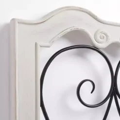 Isabel White Wood and Metal Wall Plaque