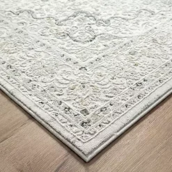 Isabella Gray and Ivory Area Rug, 4x6