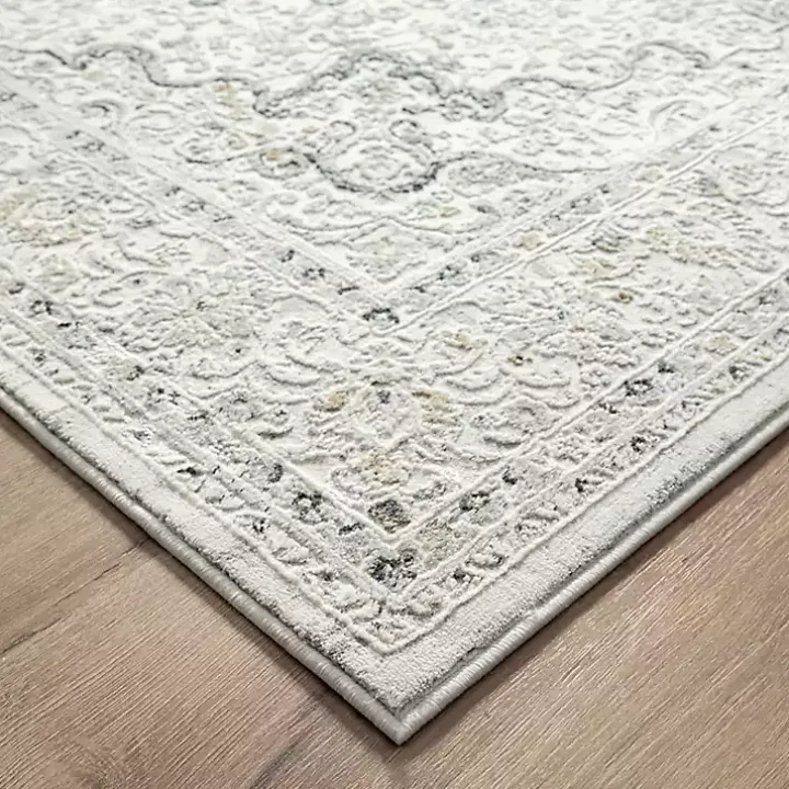 Isabella Gray and Ivory Area Rug, 5x7