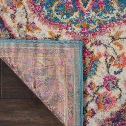 Ivory & Multi Floral Medallion Runner, 2x10