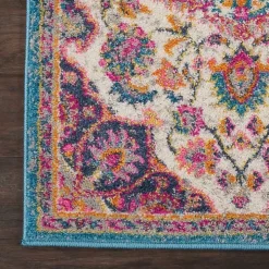 Ivory & Multi Floral Medallion Runner, 2x10