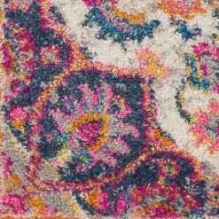 Ivory & Multi Floral Medallion Runner, 2x10