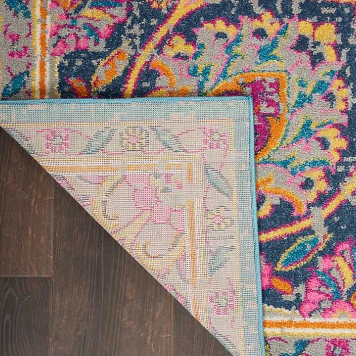 Ivory & Multi Floral Medallion Area Rug, 6x9