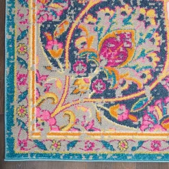 Ivory & Multi Floral Medallion Area Rug, 6x9