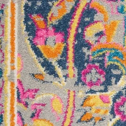 Ivory & Multi Floral Medallion Area Rug, 6x9