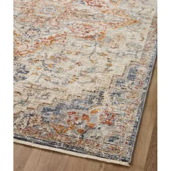 Ivory and Blue Bergamo Area Rug, 5x7