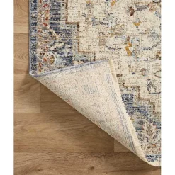 Ivory and Blue Bergamo Area Rug, 5x7
