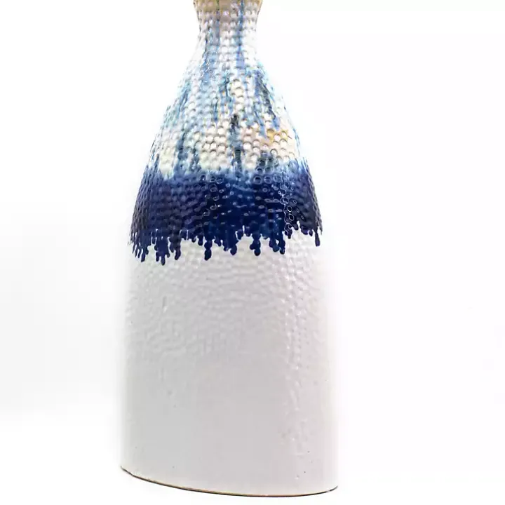 Ivory and Blue Dipped Vase