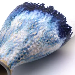 Ivory and Blue Dipped Vase